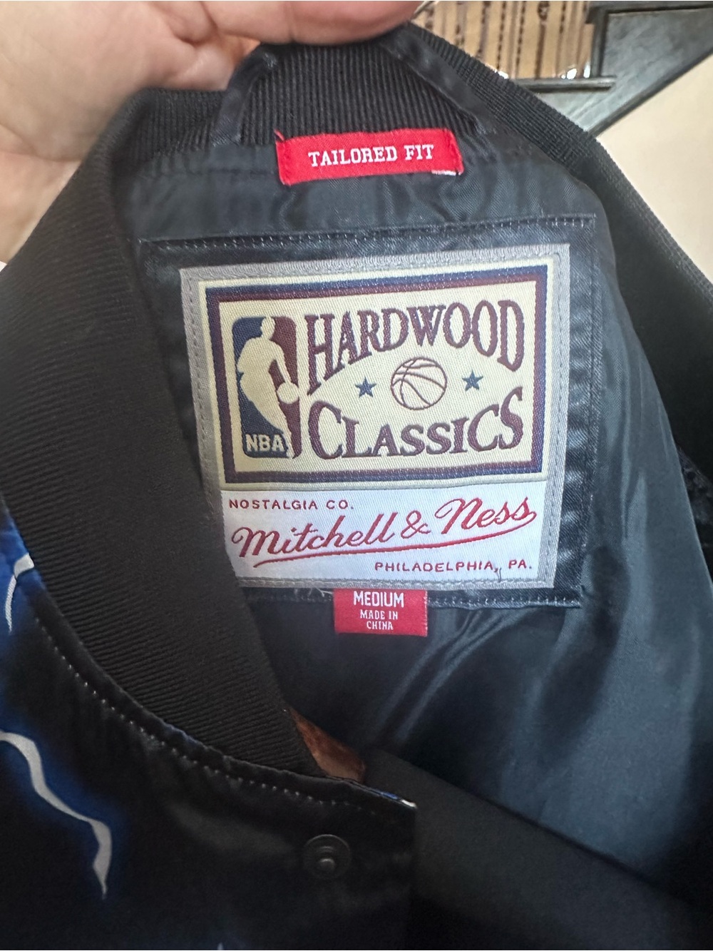 Mitchell & Ness Black Jacket with Blue Lightning Rockets - Picture 3 of 3